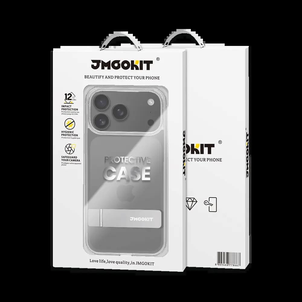 Coque de Protection Metal Bracket JMGOKIT pour Apple iPhone 17 Pro Max Transparent