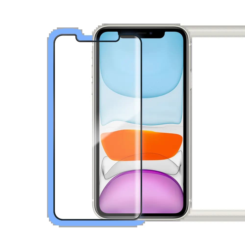 Verre trempé intégral 5D 9H – protection écran compatible Apple iPhone 11 / XR – PROTECT Noir