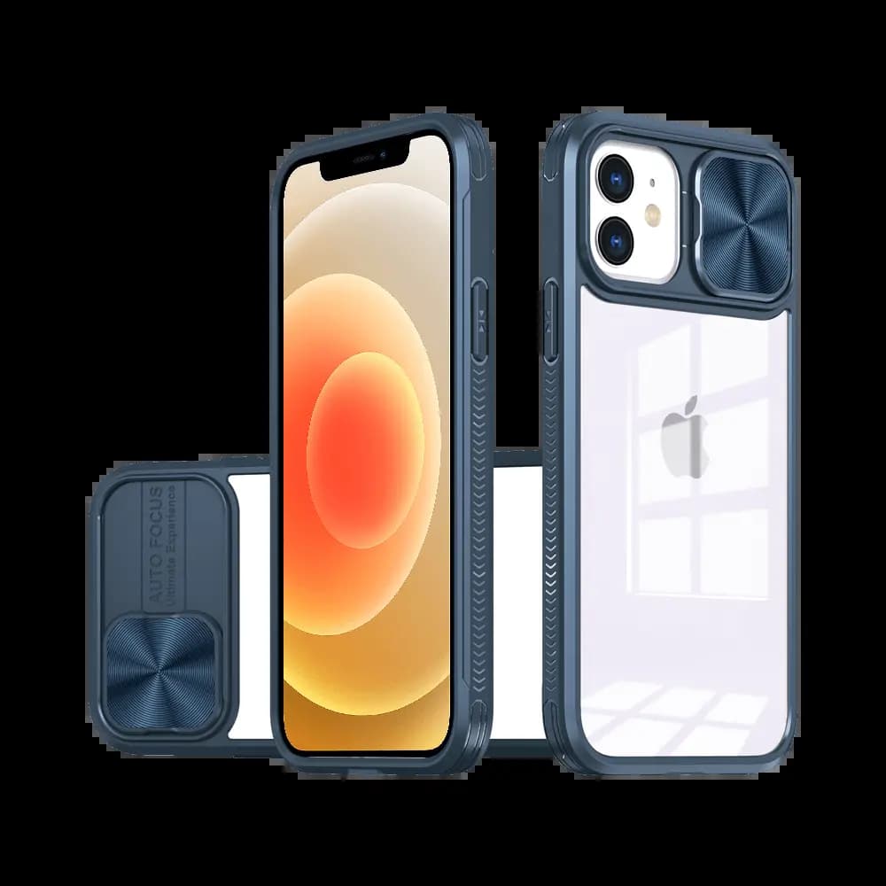 Coque avec cache caméra iPhone 12 – PROTECT IE027 Bleu Marine