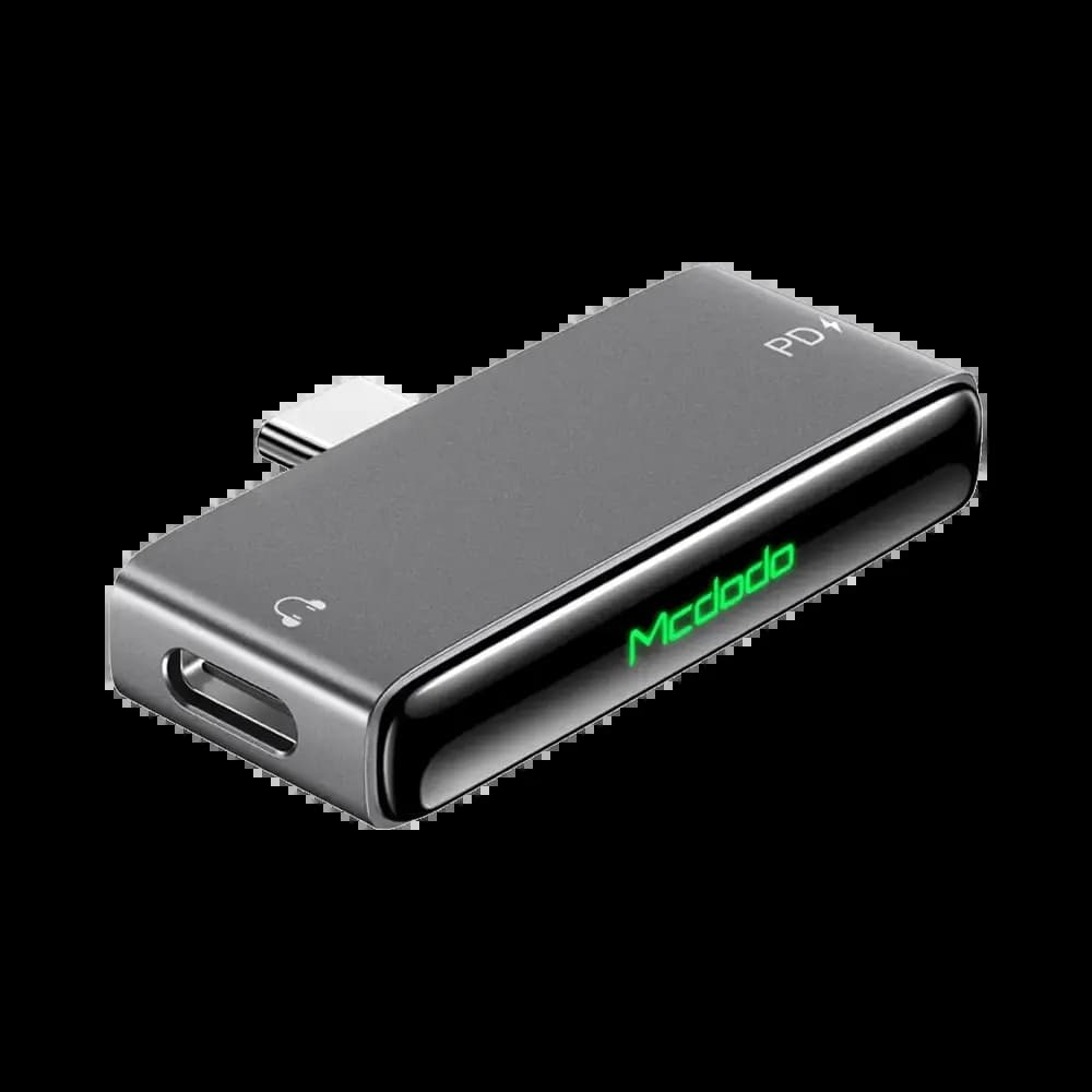 Adaptateur Convertisseur Mcdodo USB-C vers Double USB-C (Charge & Audio) 60W Noir
