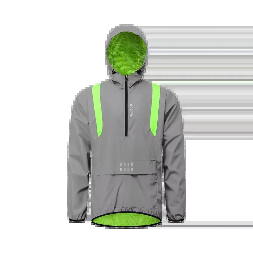 Veste Réfléchissante Coupe-Vent WOSAWE Imperméable avec Capuche (taille XS) Gris