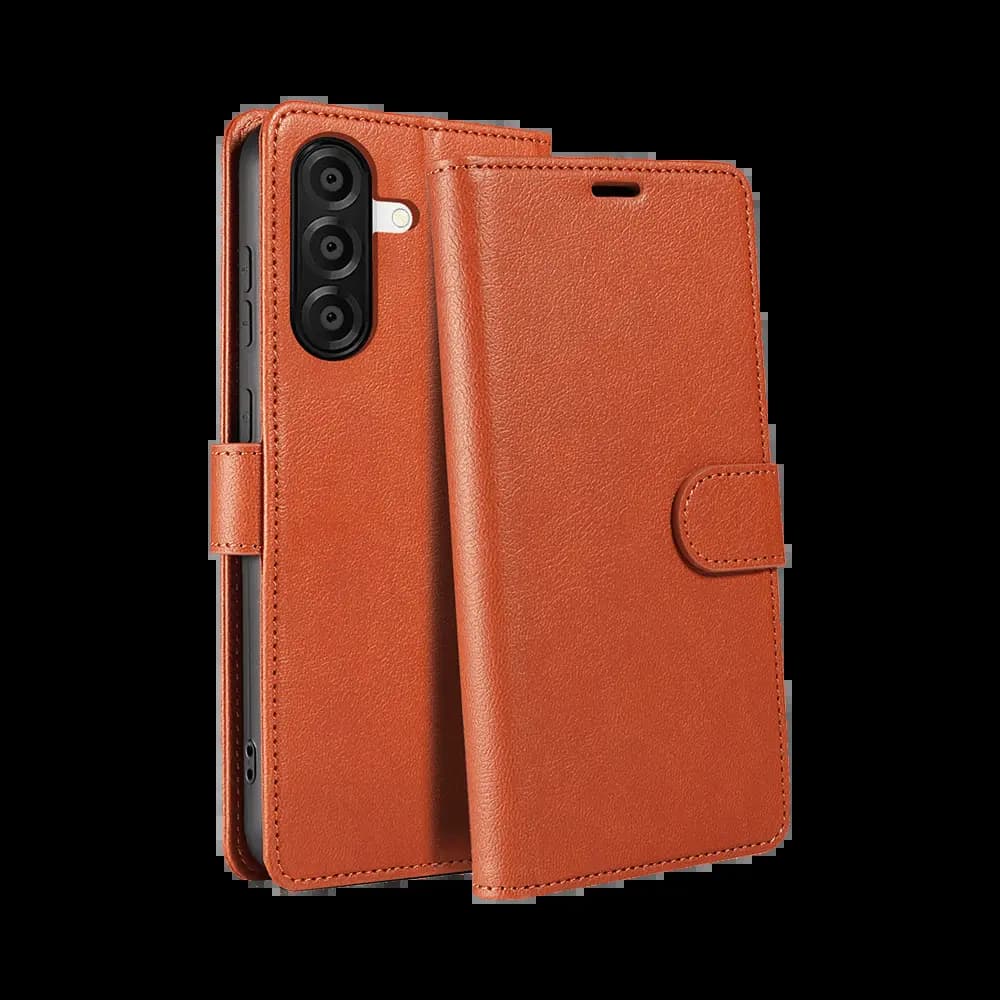 Housse folio anti-RFID Samsung Galaxy A57 5G – PROTECT IP011 Marron