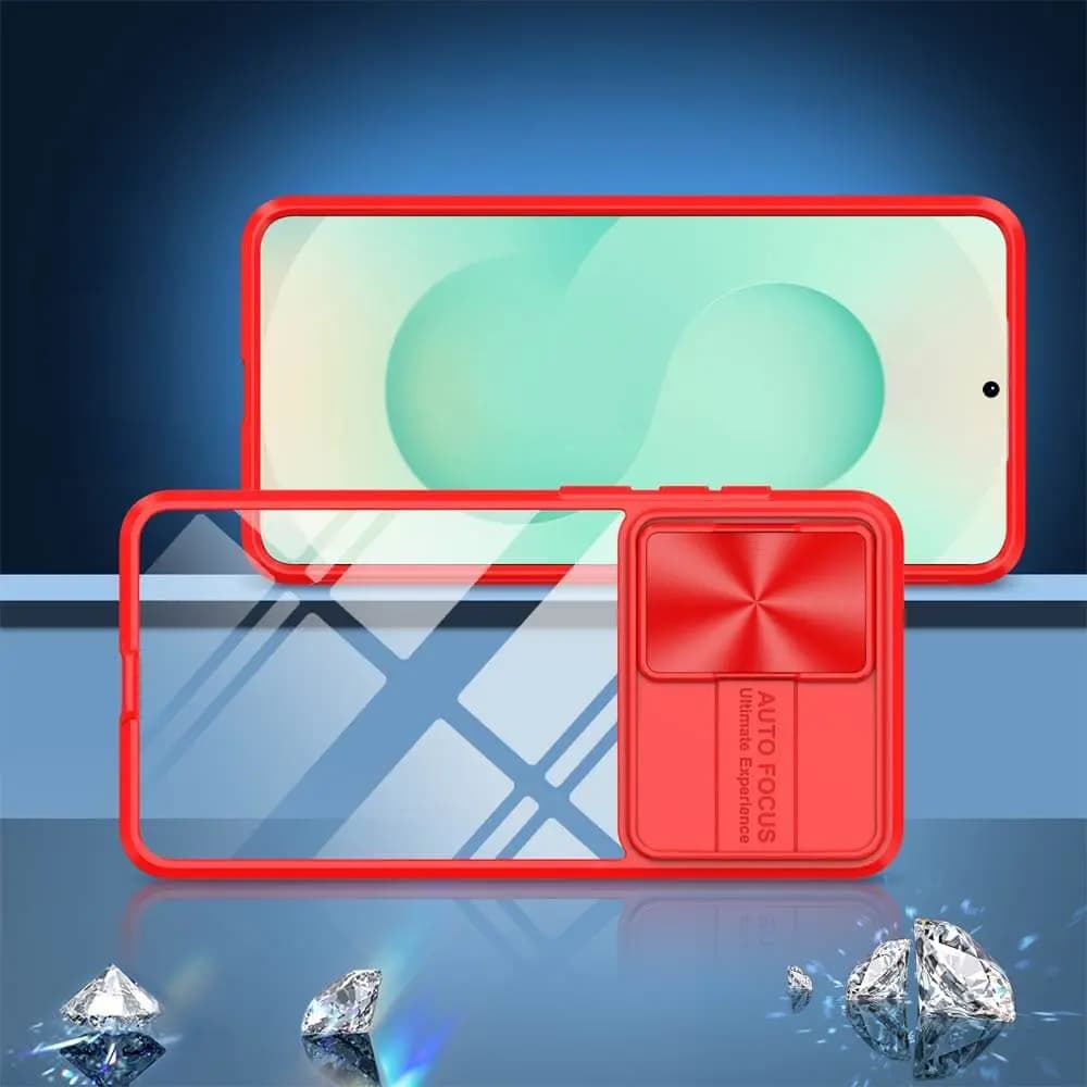 Coque avec cache caméra – Samsung Galaxy S25 Edge  – PROTECT IE027 Rouge 