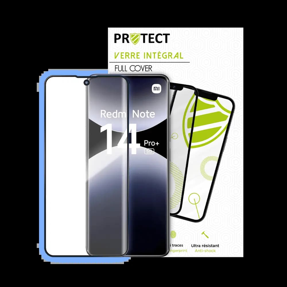 Verre Trempé Intégral PROTECT pour Xiaomi Redmi Note 14 Pro+ 5G Noir