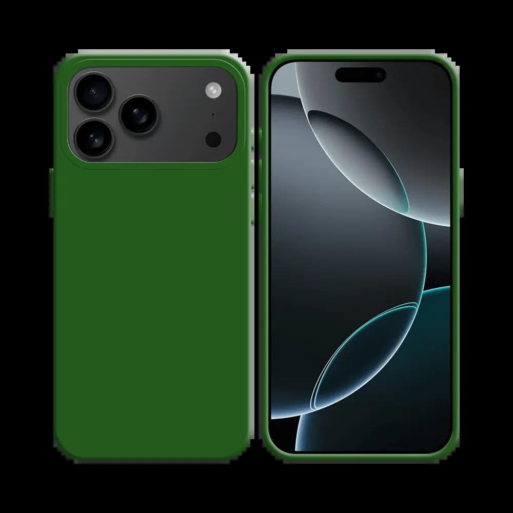 Coque Silicone Compatible pour Apple iPhone 17 Pro Max Vert Foncé