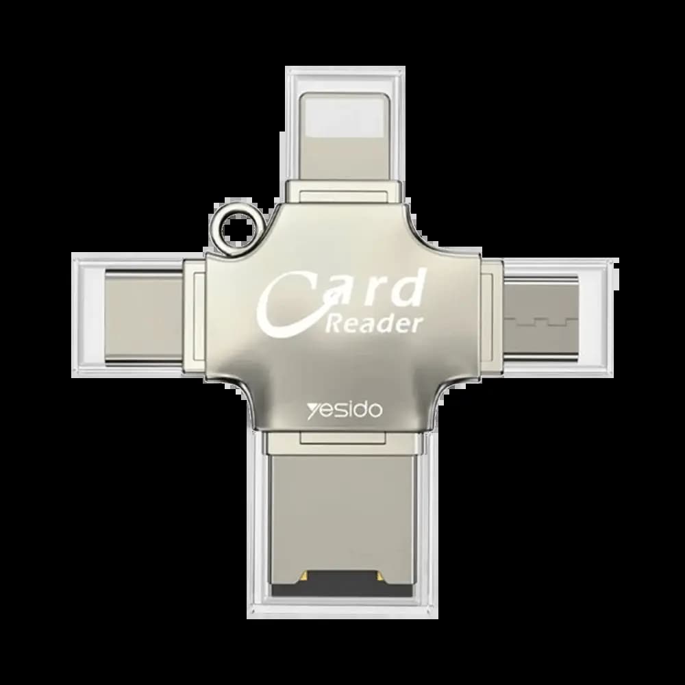 Lecteur de Carte Yesido GS13 Micro SD 3 en 1 Argent