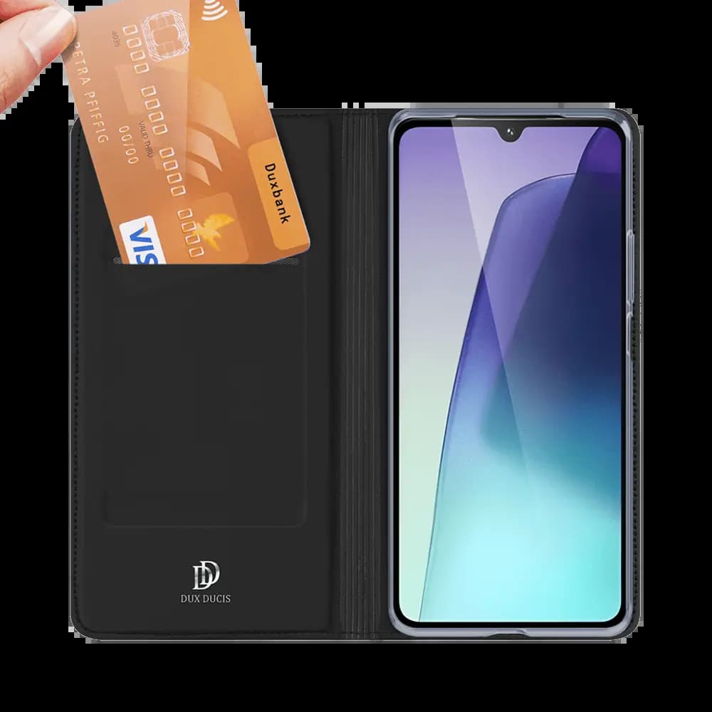Housse folio Xiaomi Redmi 14C porte-carte – Dux Ducis Skin Pro Noir