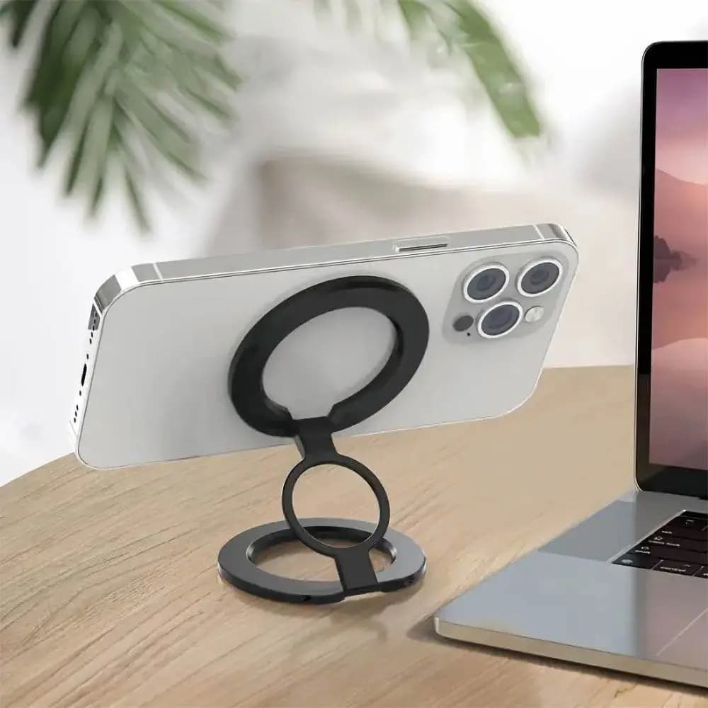Support pour Smartphone Magsafe Rotatif et Pliable Noir