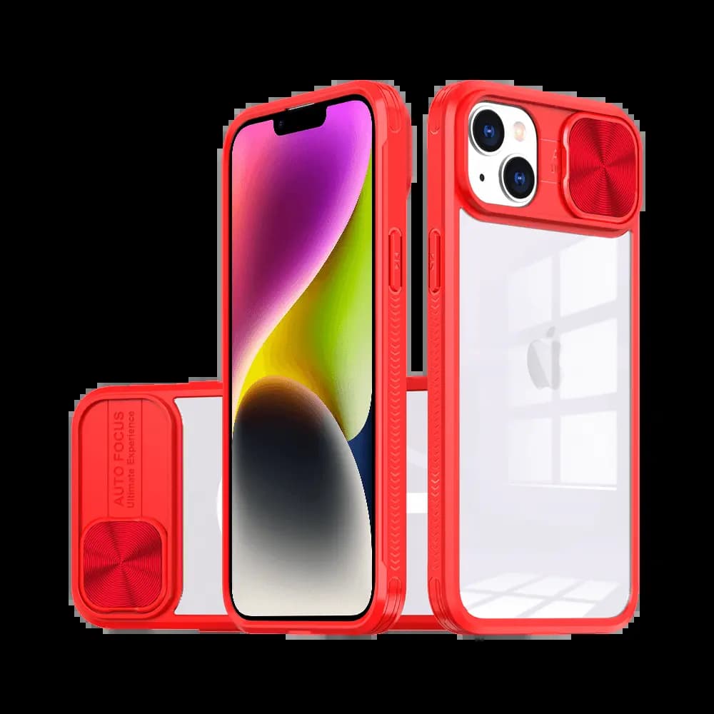 Coque avec cache caméra iPhone 14 Plus – PROTECT IE027 Rouge 