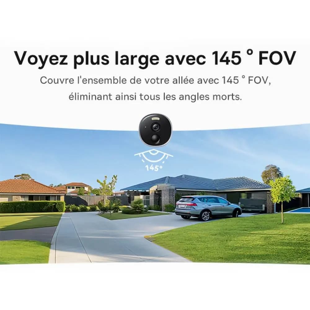 Caméra de Surveillance Sans Fil pour Extérieur Baseus B1 2K 8GB avec Batterie 7800mAh