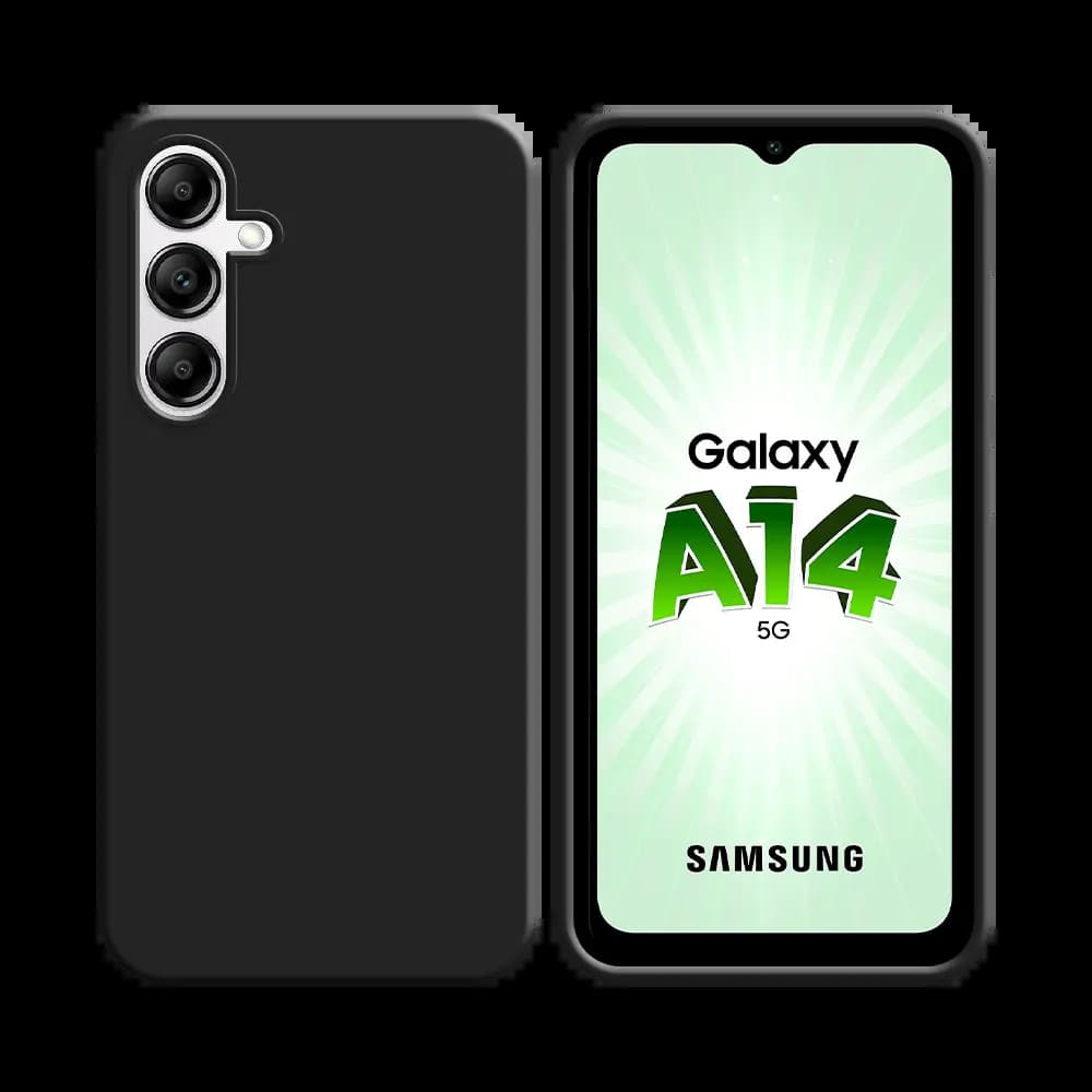 Coque Silicone Compatible pour Samsung Galaxy A14 5G & Galaxy A14 4G Noir
