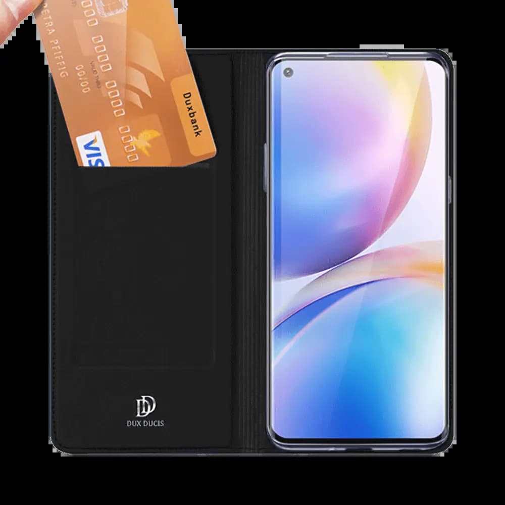 Housse folio OnePlus 8 Pro porte-carte – Dux Ducis Skin Pro Noir