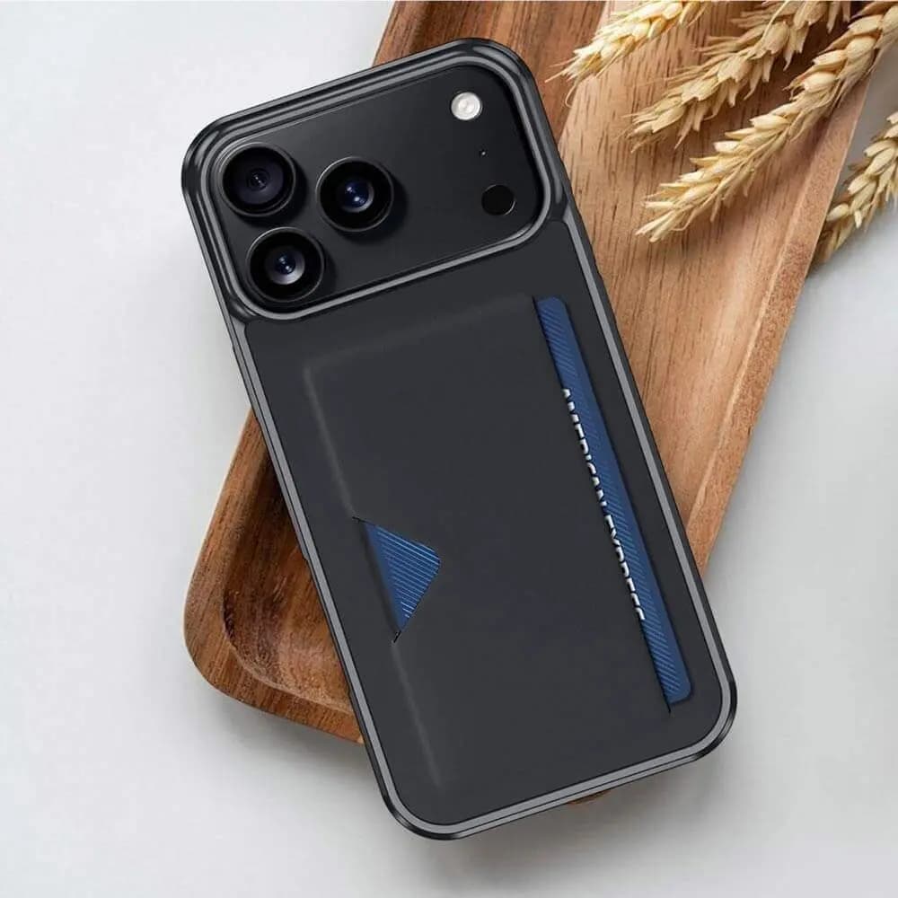  Coque de protection antichoc iPhone 17 Pro Max avec porte-carte intégré - Dux Ducis Pocard Noir