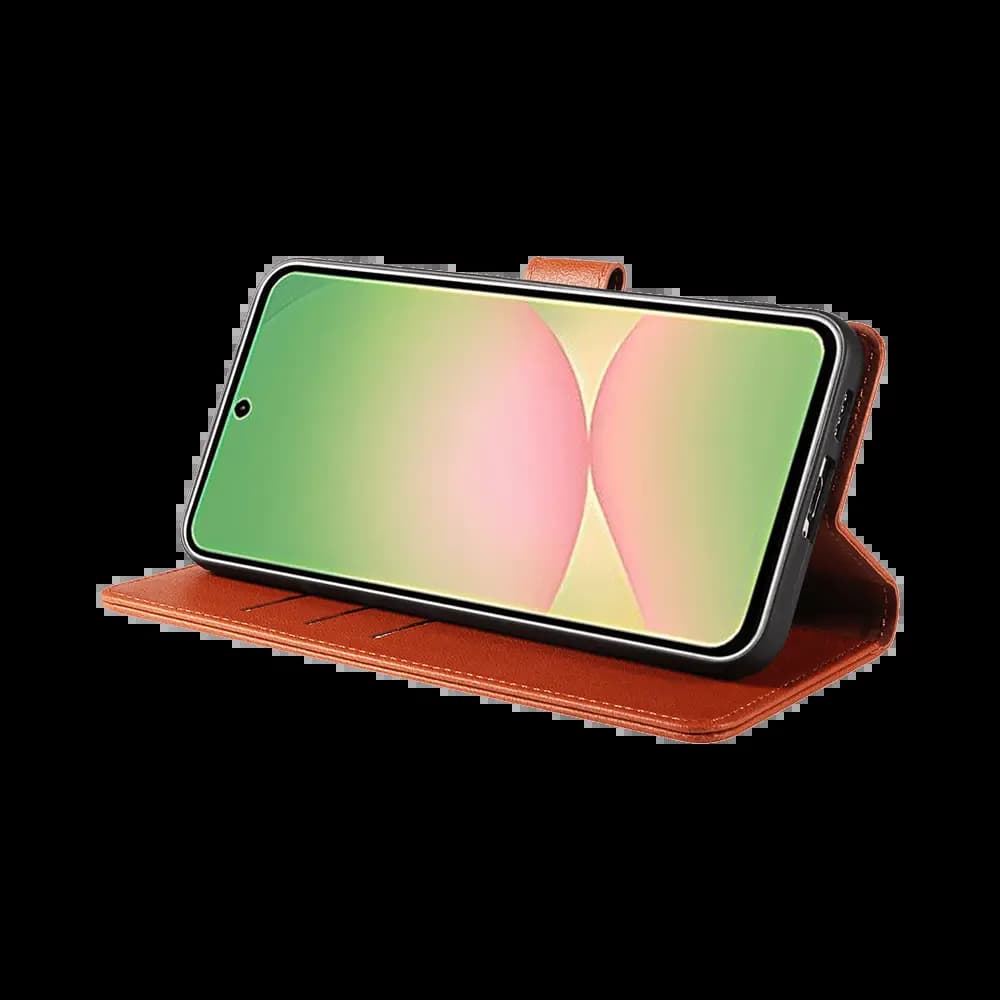 Housse folio anti-RFID Samsung Galaxy A57 5G – PROTECT IP011 Marron