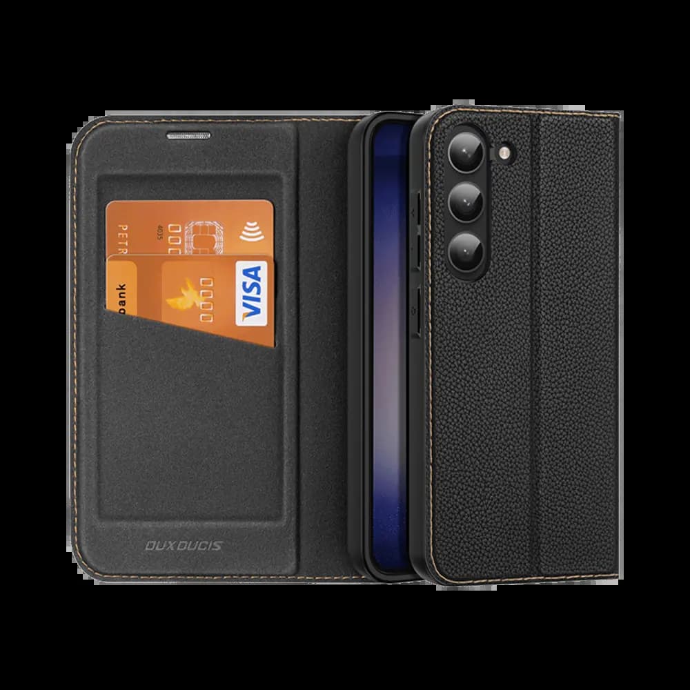 Housse folio avec porte-cartes + support Samsung Galaxy S23+ 5G – Dux Ducis Skin X2 Noir