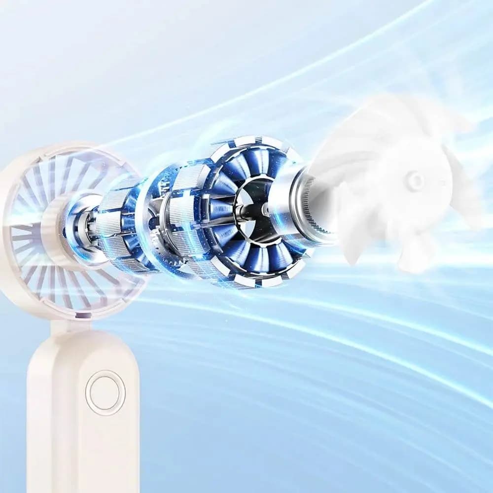 Mini Ventilateur Portable Usams Pliable à Affichage Numérique 1200mAh Beige