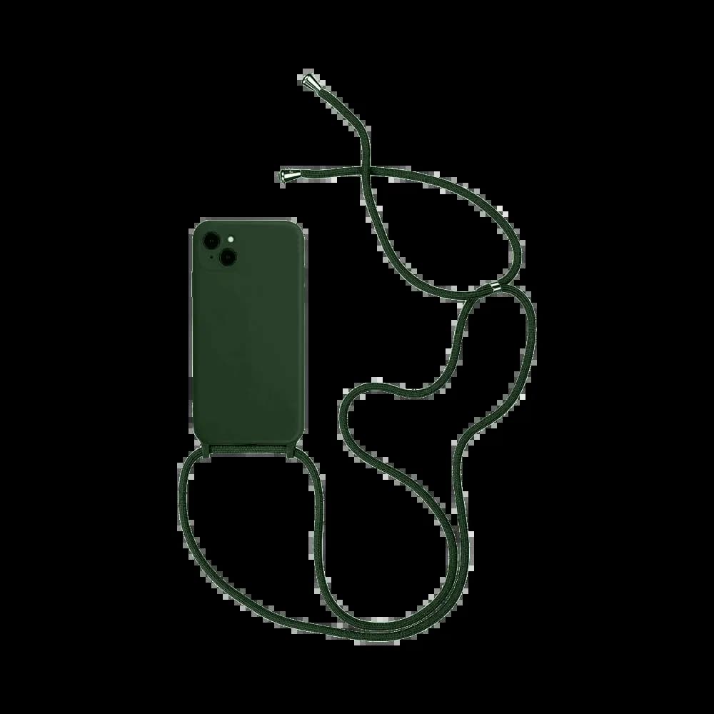 Coque avec cordon réglable silicone – Apple iPhone 14 – Vert Foncé