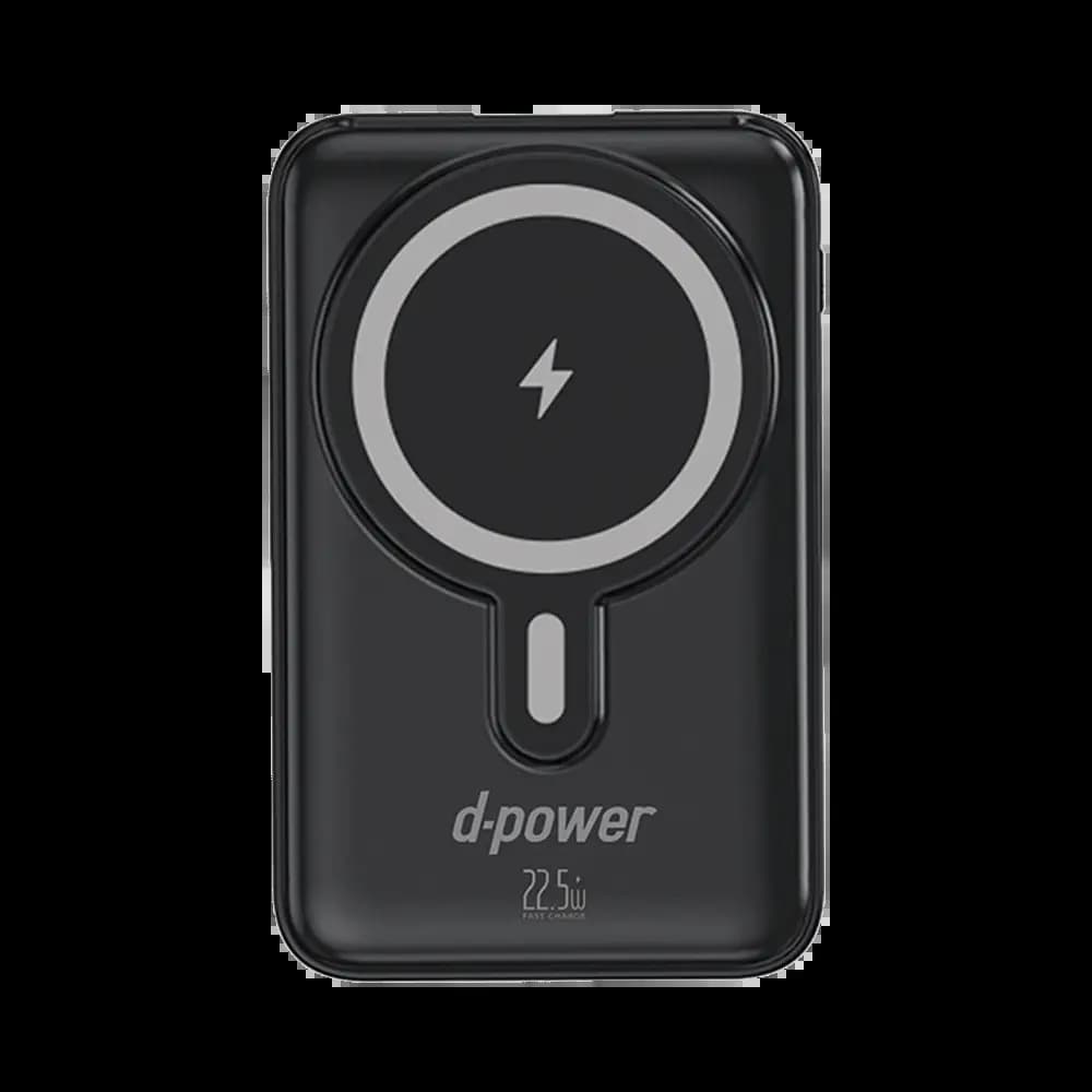 Batterie externe magnétique 10000mAh 22.5W 4 câbles intégrés - d-power P8285 Noir