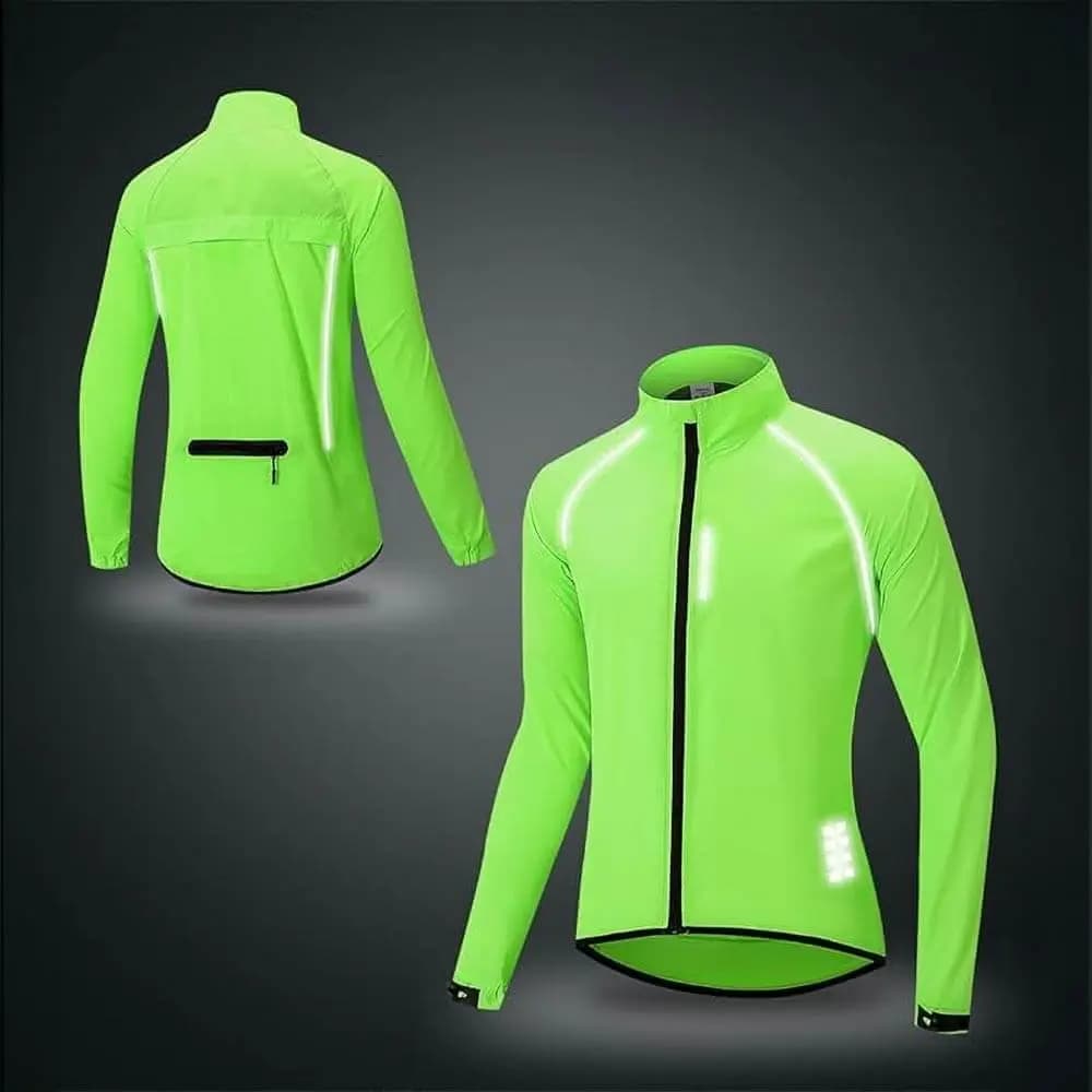 Veste Réfléchissante Coupe-Vent WOSAWE (taille M) Vert