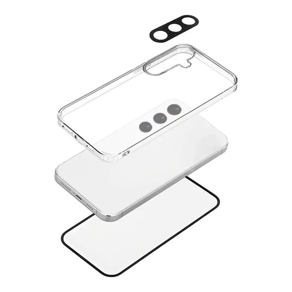 Pack de Protection Coque + Protection Lentille + Verre Trempé PROTECT pour Samsung Galaxy S25 Transparent
