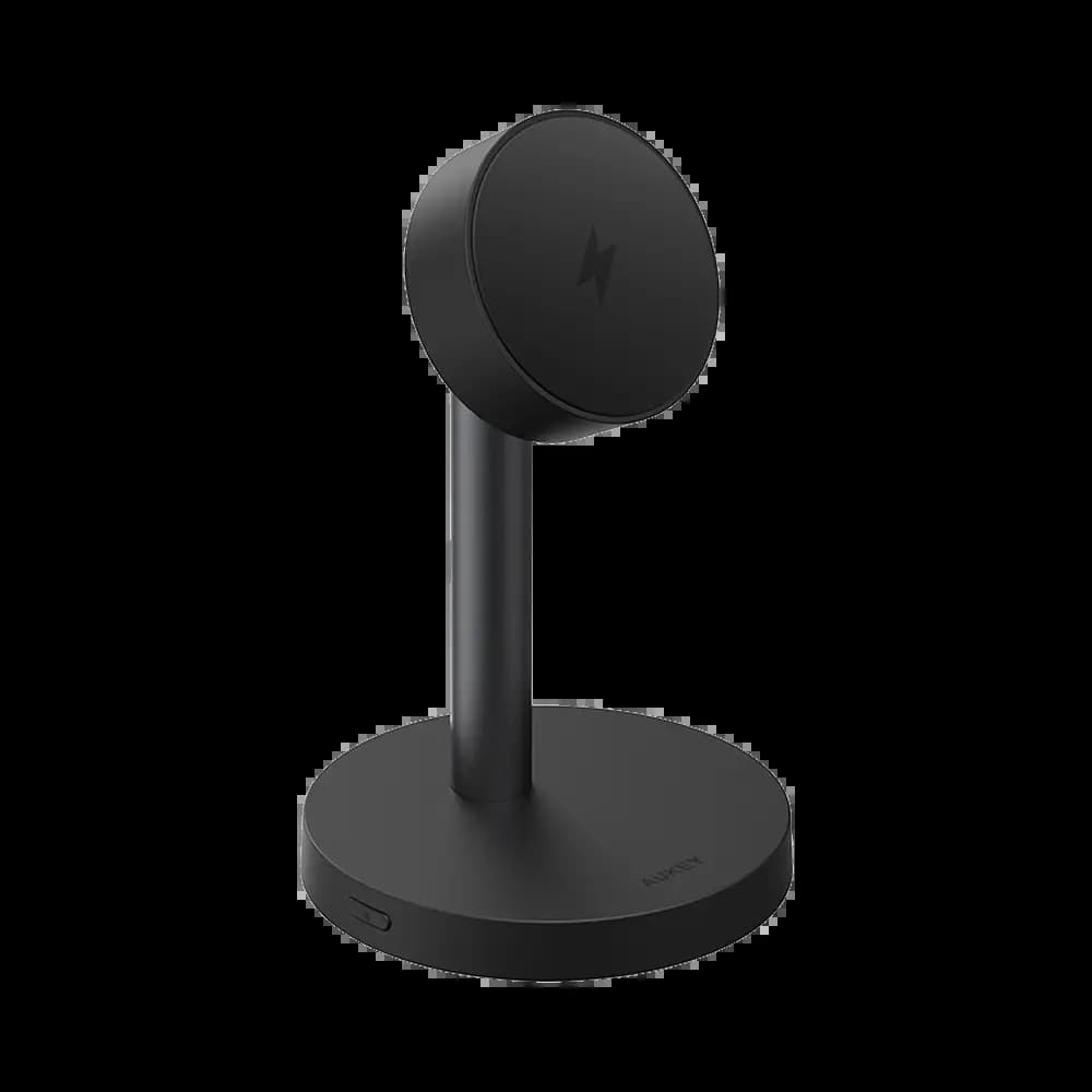 Station de charge sans fil Aukey Qi2.2 25W pour iPhone 17 à 12 - Noir