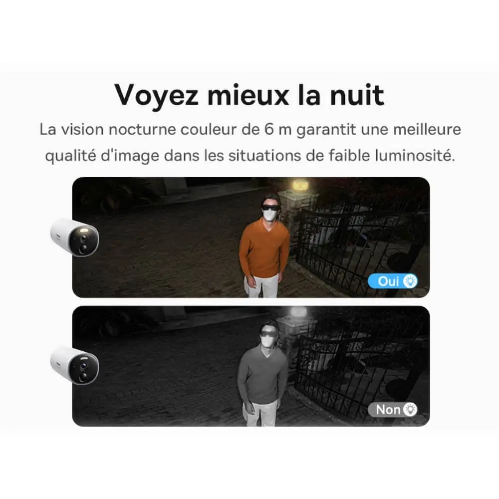 Caméra de Surveillance Sans Fil pour Extérieur Baseus B1 2K 8GB avec Batterie 7800mAh