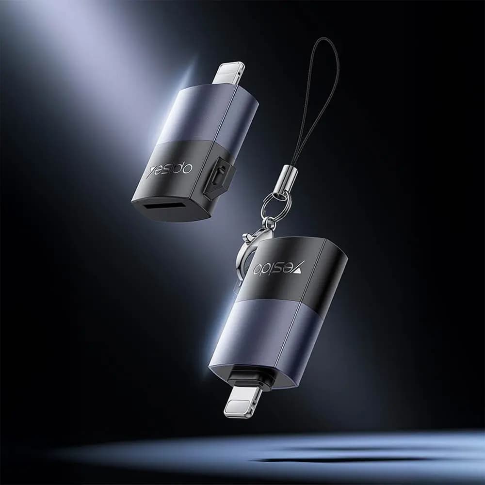 Lecteur de Carte Yesido OTG Lightning Noir