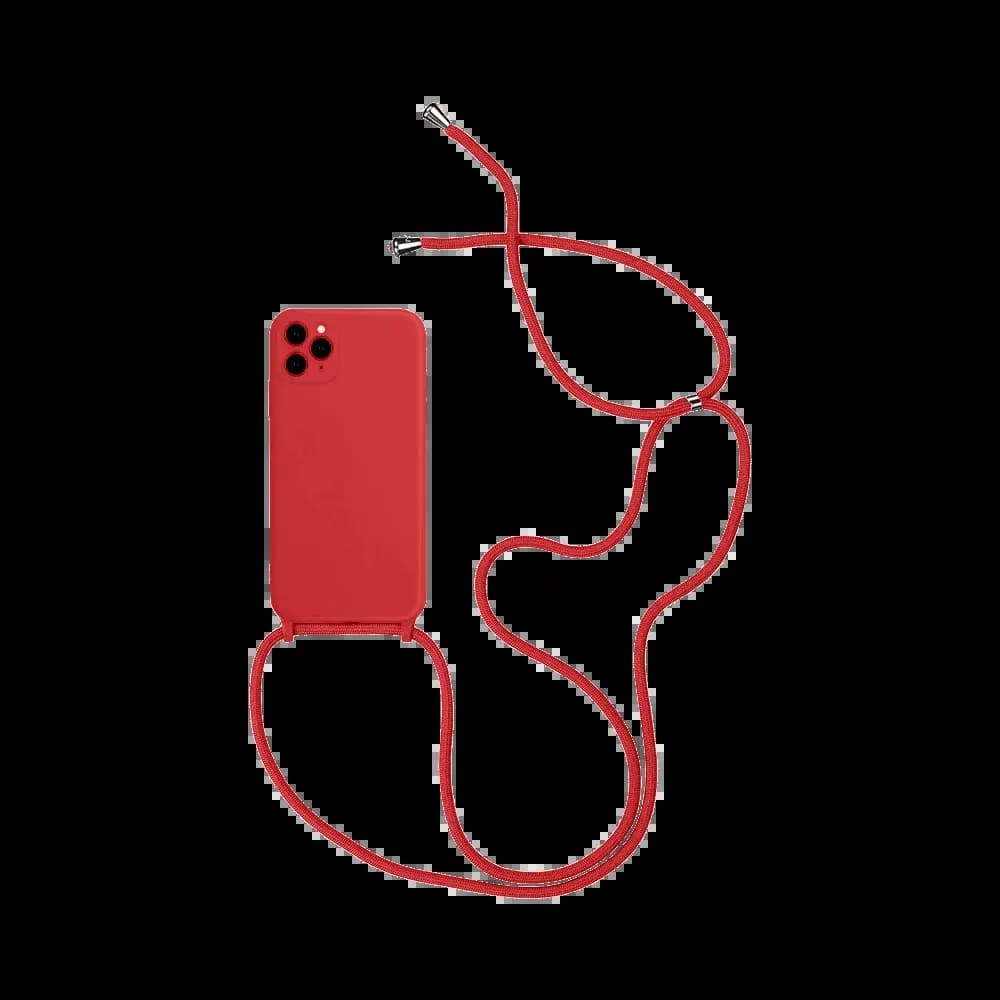 Coque avec cordon réglable silicone – Apple iPhone 14 Pro – Rouge