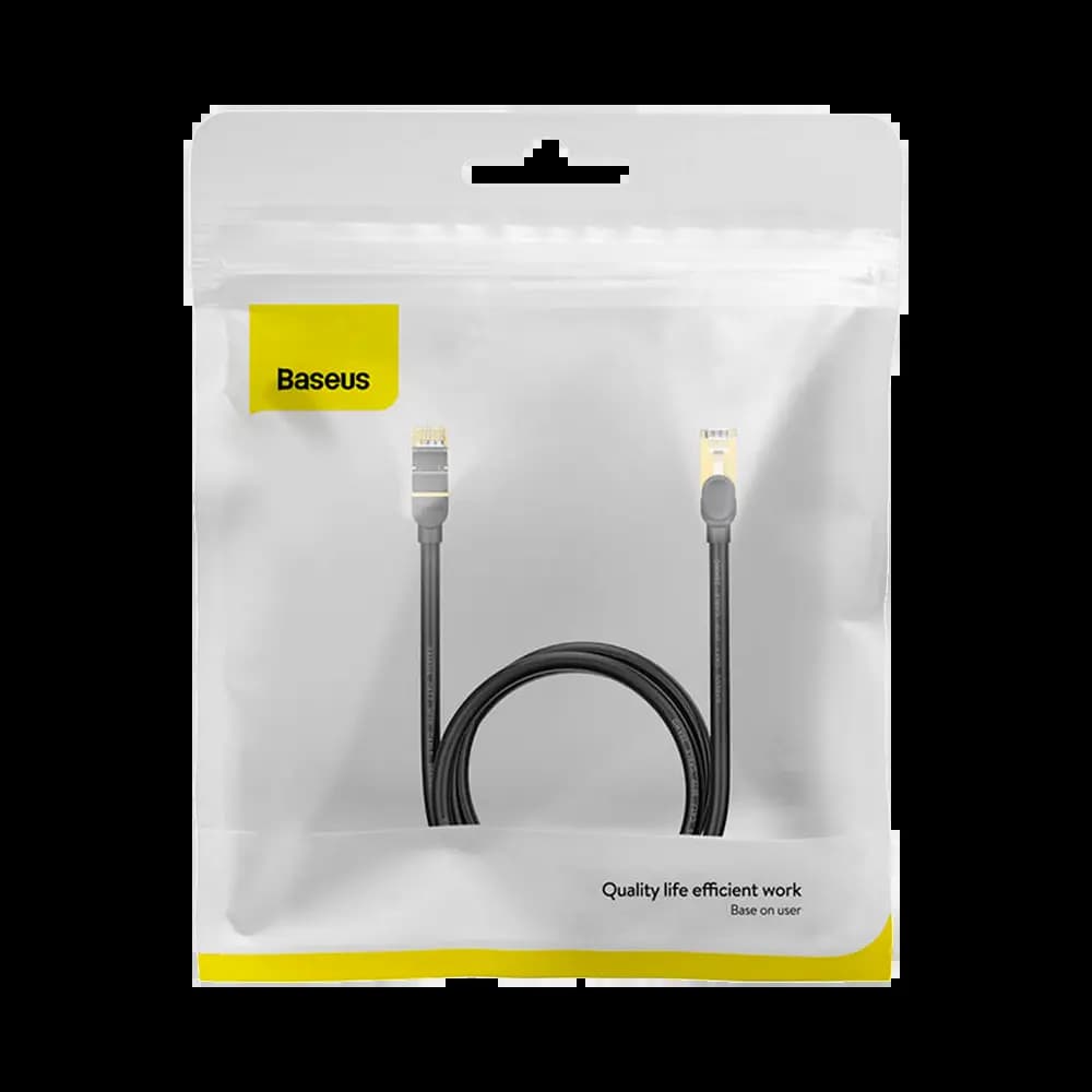 Câble Ethernet RJ45 Baseus Cat8 40Gbps Mâle vers Mâle - Rallonge 1m Noir