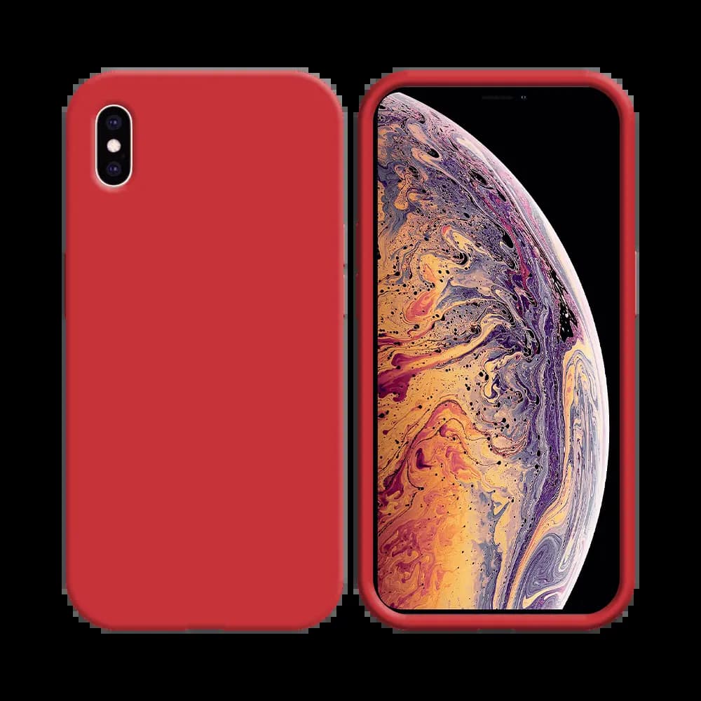 Coque Silicone Compatible pour Apple iPhone X & XS Rouge