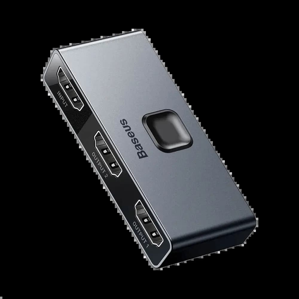 Switch HDMI 4K HD répartiteur 2 en 1 bidirectionnel  -  Baseus Matrix  Gris