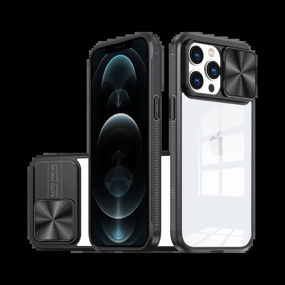 Coque avec cache caméra iPhone 12 Pro – PROTECT IE027 Noir