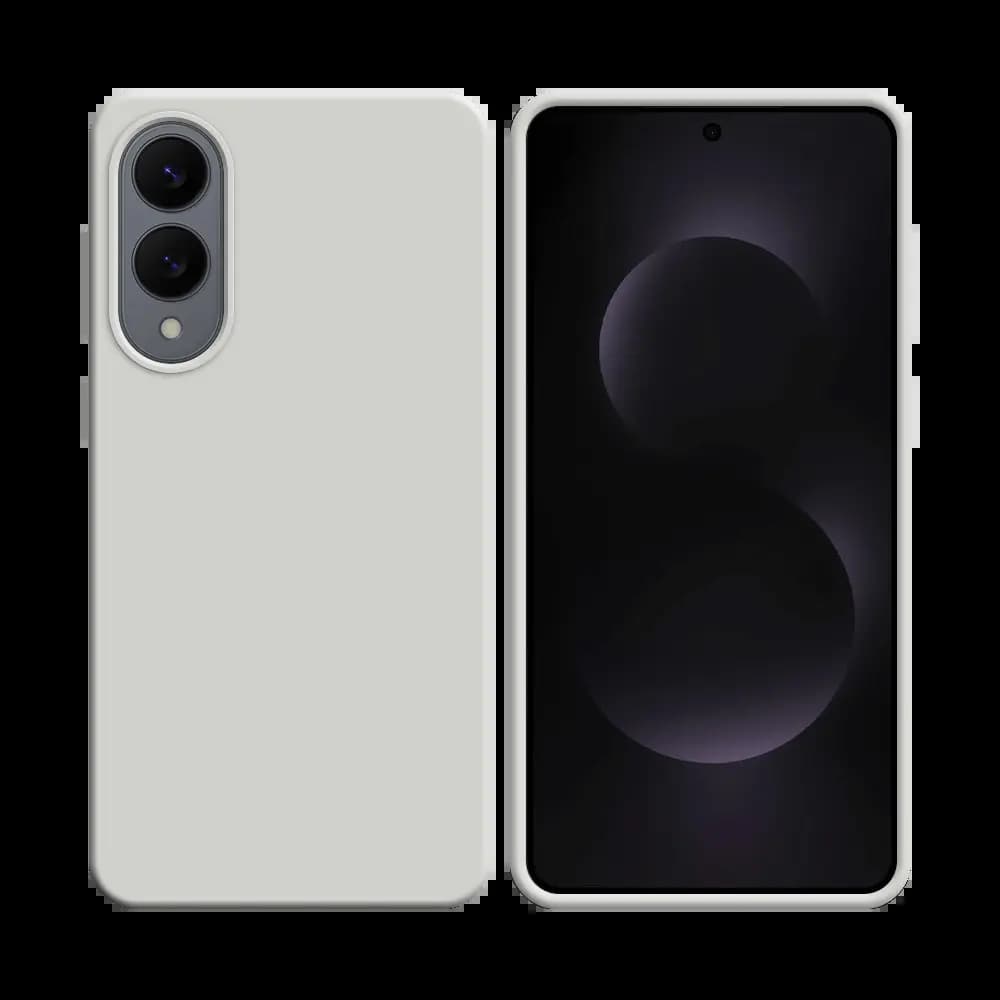 Coque Silicone Compatible pour Samsung Galaxy S25 Edge Blanc