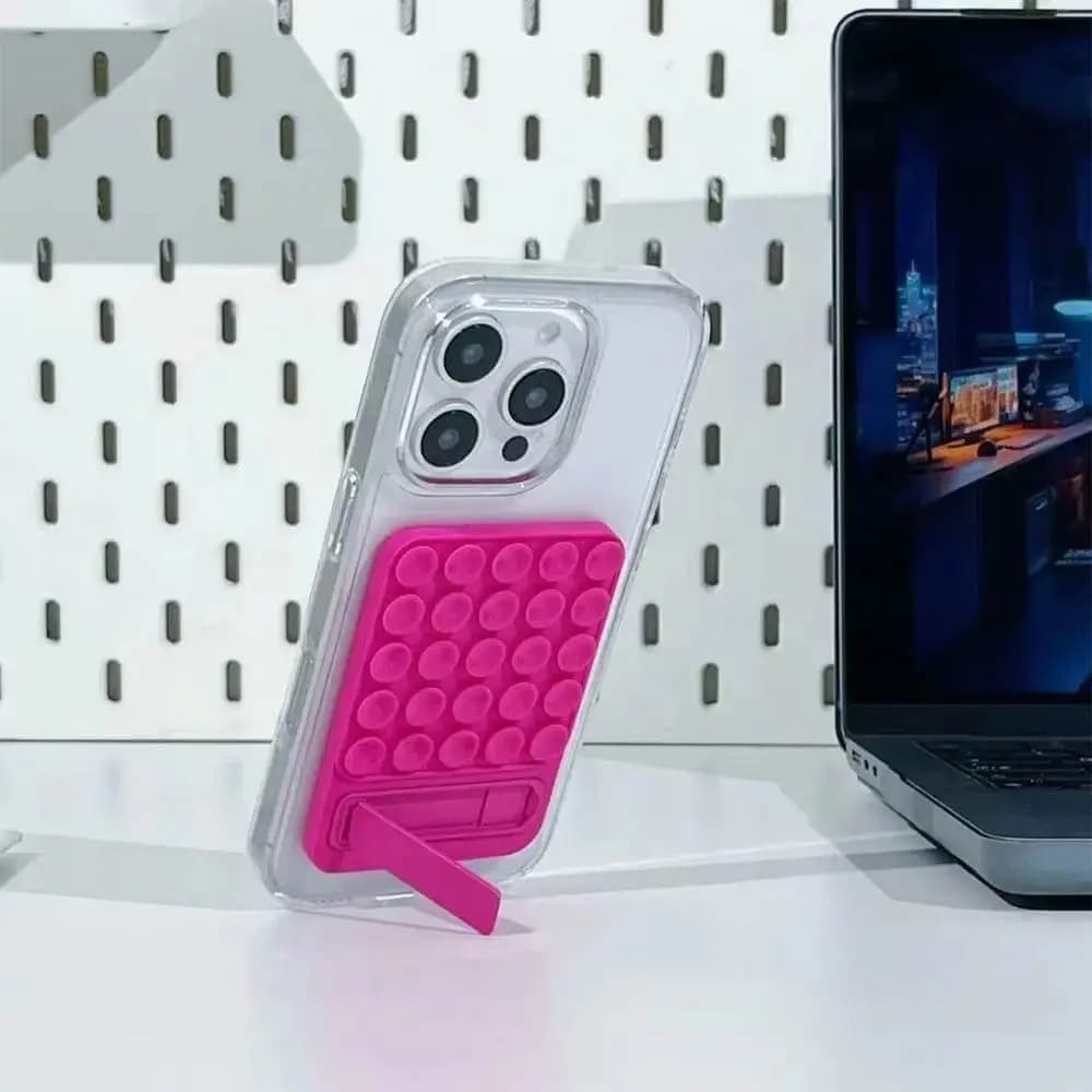 Support Ventouse Silicone avec Pied Intégré Rose