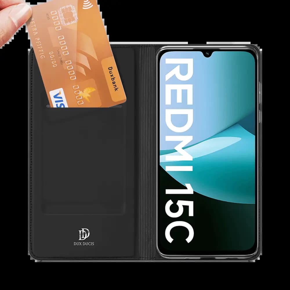 Housse folio Xiaomi Redmi 15C / Poco C85 porte-carte – Dux Ducis Skin Pro Bleu