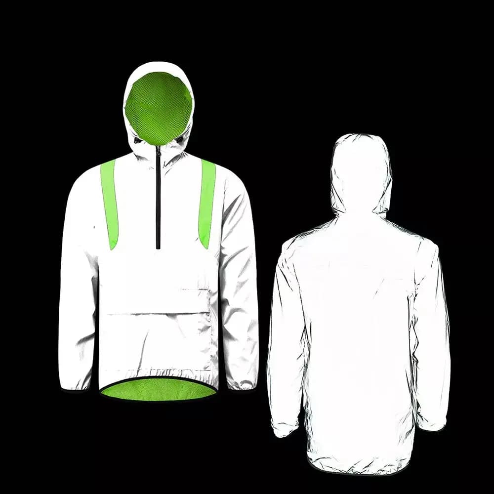 Veste Réfléchissante Coupe-Vent WOSAWE Imperméable avec Capuche (taille XS) Gris