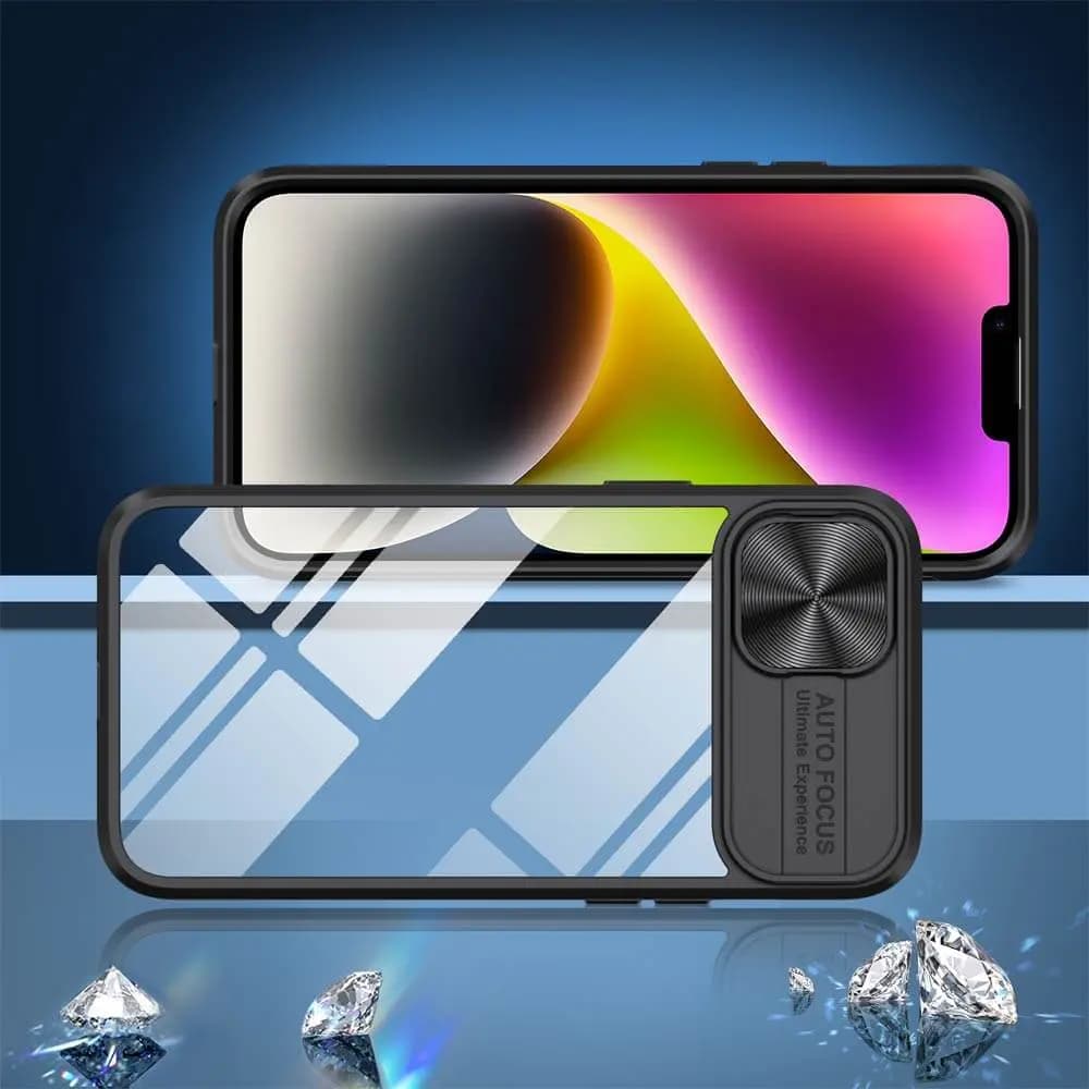 Coque avec cache caméra pour iPhone 13 / 14 / 16e / 17e – PROTECT IE027 Noir