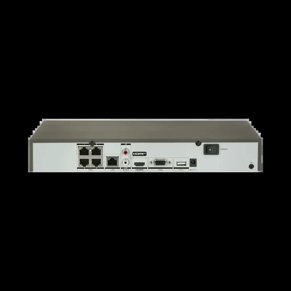 Enregistreur NVR avec IA Hikvision DS-7604NXI-K1/4P AcuSense (4 Channels PoE, 1 Port HDD) Noir
