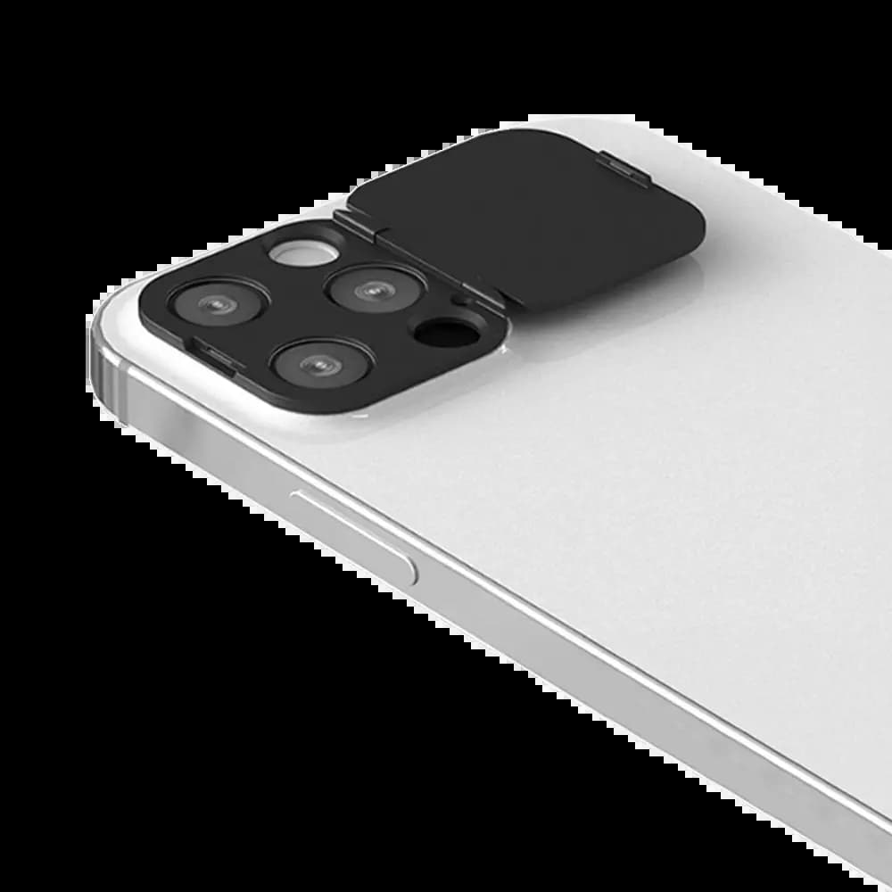 Protection Lentille avec Cache Camera iPhone 12 Pro Max Noir