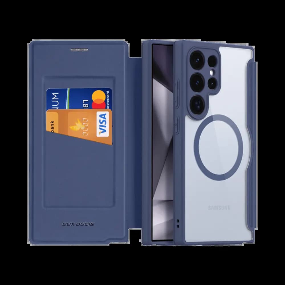 Housse folio MagSafe Samsung Galaxy S24 Ultra – Dux Ducis Skin X Pro Bleu