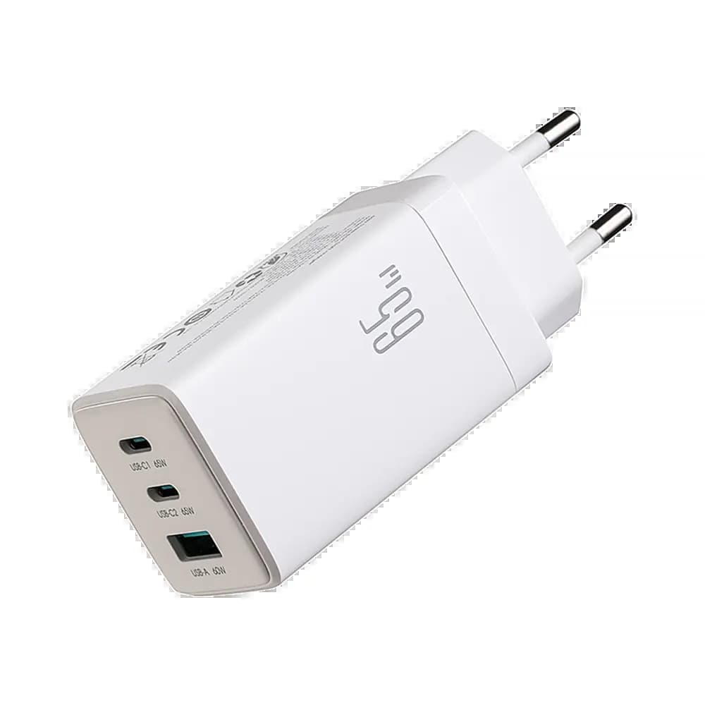 Chargeur Secteur Multi GaN JOYROOM JR-TG10 65W avec Câble USB-C vers USB-C 100W 1.2m Blanc