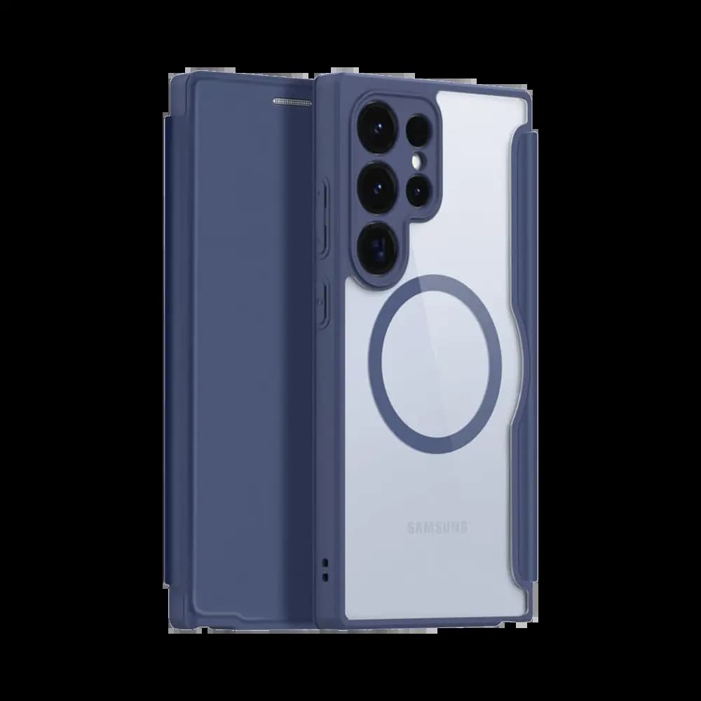 Housse folio MagSafe Samsung Galaxy S24 Ultra – Dux Ducis Skin X Pro Bleu