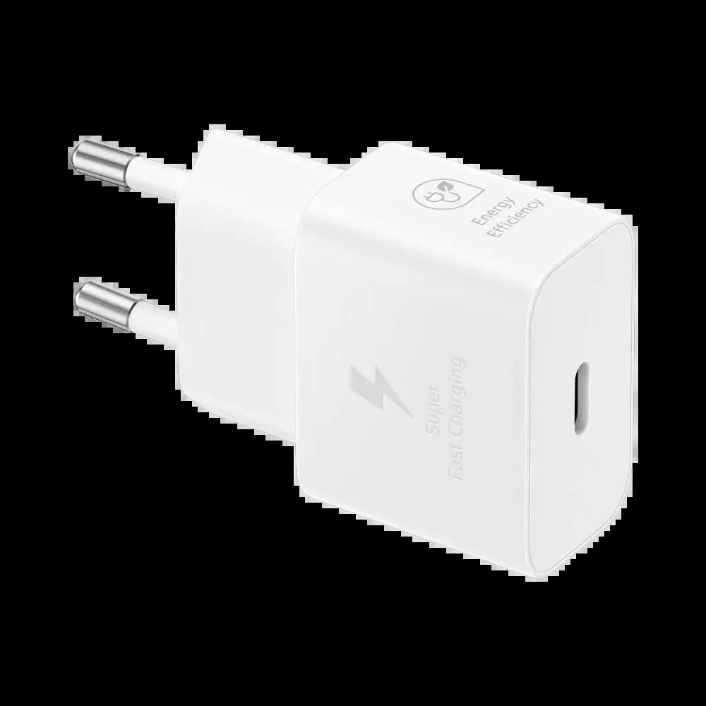 Chargeur secteur USB-C Samsung 25W avec câble USB-C - Blanc