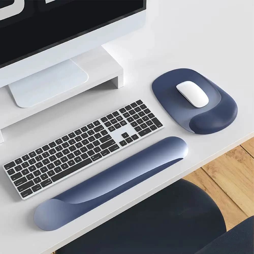 Tapis de Souris avec Repose Poignet Ergonomique - Bleu