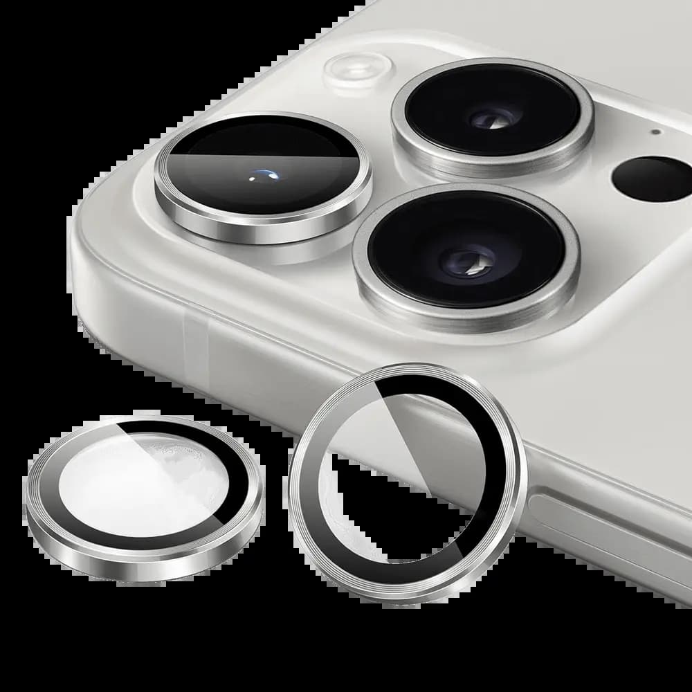 Protection lentille caméra iPhone 16 Pro / 16 Pro Max - Titane Blanc