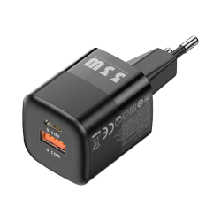 Chargeur Secteur GaN Kuulaa 33W (Type-C PD3.0 + USB QC3.0) Noir