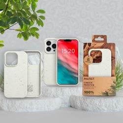 Coque Bambou Biodégradable PROTECT pour Apple iPhone 14 Pro Max Blanc