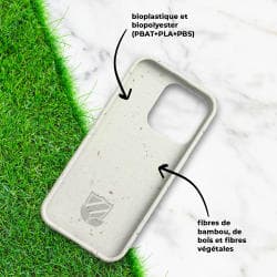 Coque Bambou Biodégradable PROTECT pour Apple iPhone 14 Pro Max Blanc