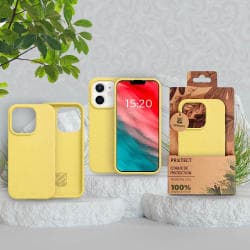 Coque Bambou Biodégradable PROTECT pour Apple iPhone 12 Mini Jaune
