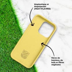 Coque Bambou Biodégradable PROTECT pour Apple iPhone 12 Mini Jaune